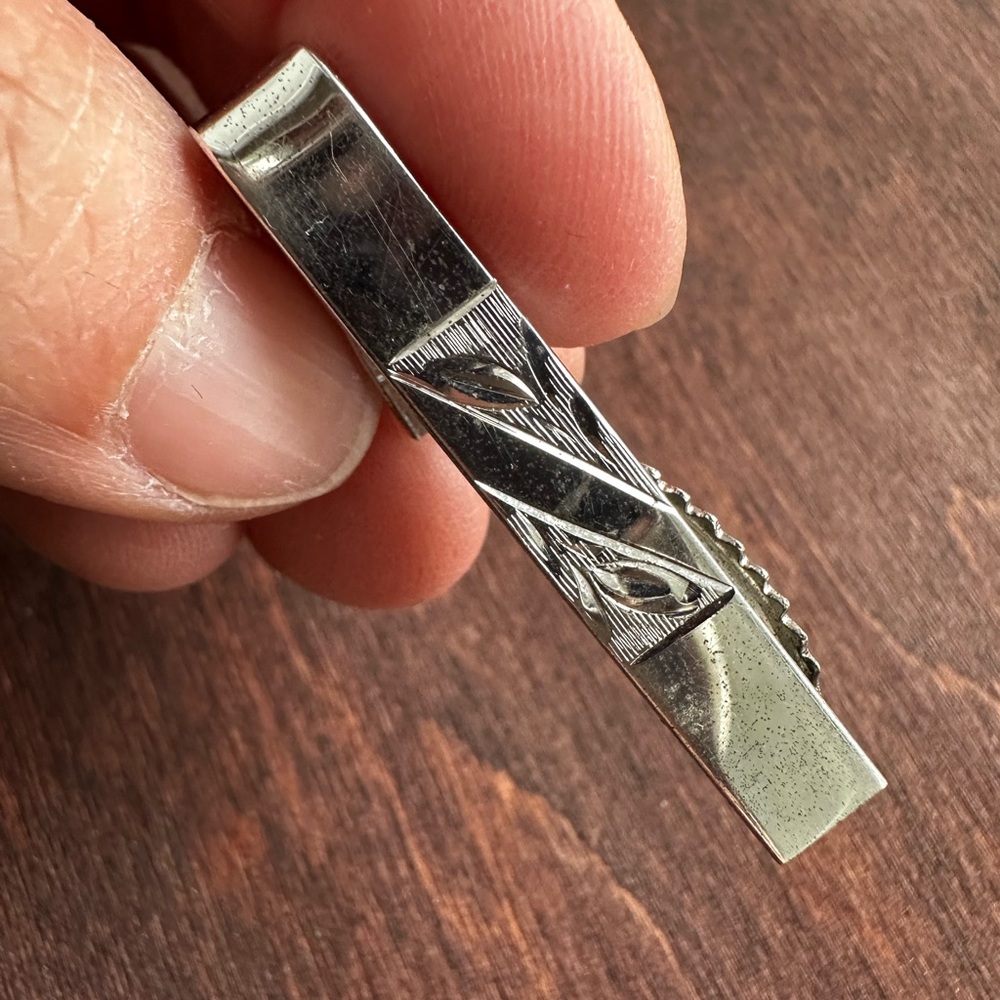 Vintage SMIBO Sterling Solid Silver Tie Clip